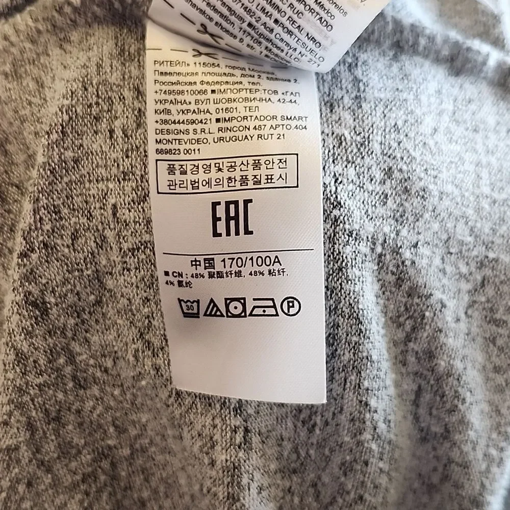 Gap Women Gray & White Speckled Drop Shoulder Lightweight Long Sleeve Sweater